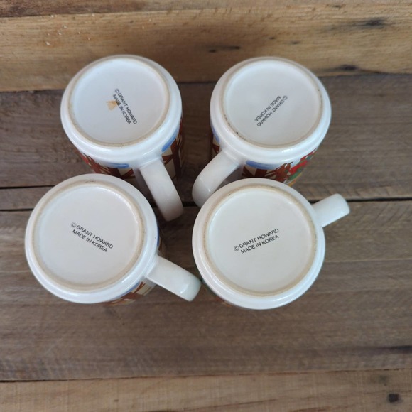 Vintage Set of Four Grant Howard The Toy Maker Christmas Holiday Mugs Korea - Picture 7 of 9